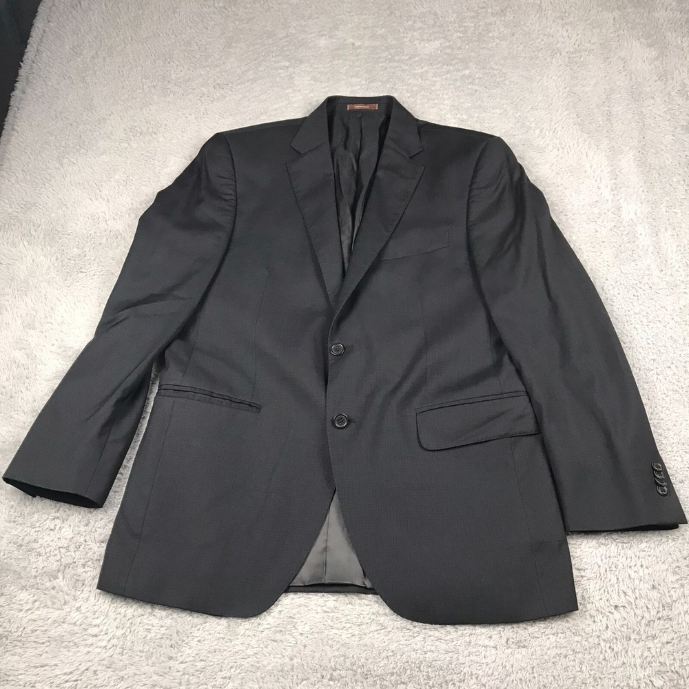 Peter Millar Sport Coat Mens 40R Black Micro Check Double Vented Blazer Jacket